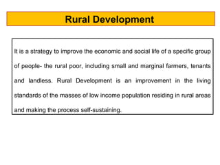 Comprehensive Overview of Rural Development Concepts and Programs in ...