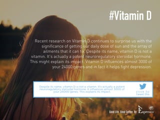 #Vitamin D 
Recent research on Vitamin D continues to surprise us with the 
significance of getting our daily dose of sun ...