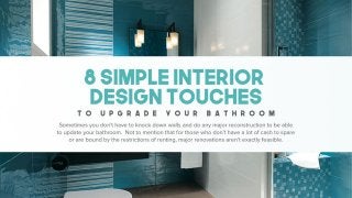 8 Simple Interior Design Touches To Upgrade Your Bathroom