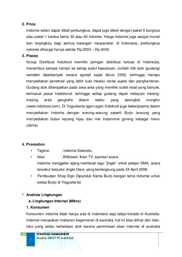 Analisis Swot Pt Indofood
