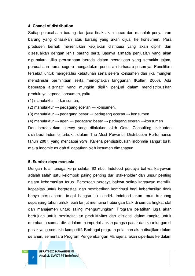 Analisis Swot Pt Indofood