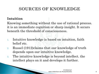 Sources of Knowledge in Philosophy of Education | PDF