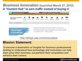 © 2013 SAP AG. All rights reserved. 20@BrennerMichael
Step 3 – Design
Look at Content Hub examples
 
