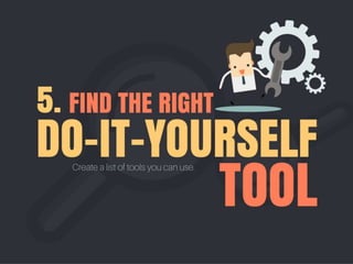 Find the right DIY Tool: Create a list of tools you can use.
 
