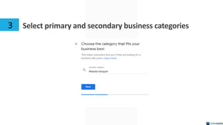 Select primary and secondary business categories3
 
