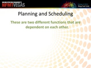 Planning and Scheduling: Definitions and Differences