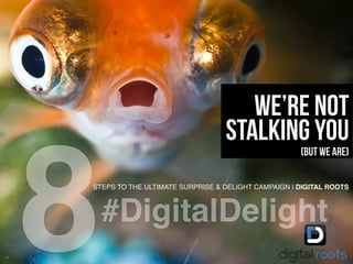STEPS TO THE ULTIMATE SURPRISE & DELIGHT CAMPAIGN | BY DIGITAL ROOTS!
8!
We’re not
stalking you(But we are)
#DigitalDelight!
 