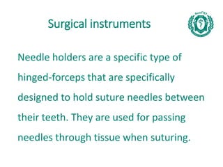 №8 Suturing a wound.Surgical instruments and Suturing a Wound | PDF