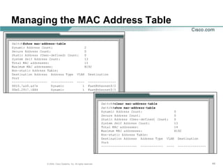 Managing the MAC Address Table




      © 2004, Cisco Systems, Inc. All rights reserved.   44
 