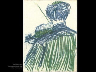 1887 Enero-Abril
Violinista visto desde atrás
Dibujo a tiza azul y verde
 