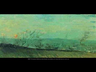 1887 Primavera Fábricas vista desde una ladera, en claro de luna (21 x 46.5 cm)
 