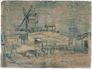 1917
The Distant Island 1887 Primavera (inicios). Jardines en Montmartre y el Molino Blute-Fin. Dibujo a lápiz y tiza de color
 