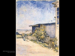 1887 Cobertizo con girasoles
Lápiz, pluma, acuarela
 