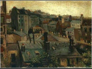 1886 Primavera. Vista de tejados y patios traseros de las casas (30 x 41 cm)
 