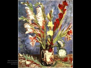 1886 Verano-otoño
Jarrón con gladiolos
(46.5 x 38.5 cm)
 