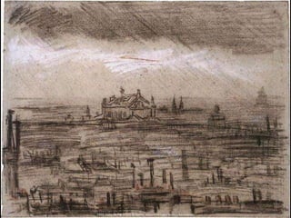 1917
The Distant Island
1886 Vista de París con la ópera. Dibujo a tiza negra, blanca y rojo pardusco
 