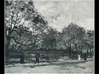 1886 Otoño. Bois de Boulogne con la gente que camina (37.5 x 45.5 cm)
 