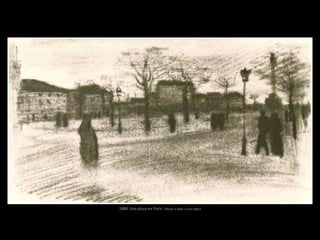 1886 Una plaza en París. Dibujo a lápiz y tiza negra
 