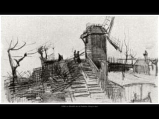 1886 Le Moulin de la Galette. Dibujo a lápiz
 