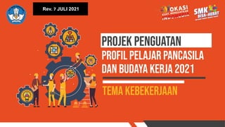 PROJEK penguatan
Profil pelajar pancasila
Dan budaya kerja 2021
tema kebekerjaan
Rev. 7 JULI 2021
 