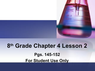 8 th  Grade Chapter 4 Lesson 2 Pgs. 145-152 For Student Use Only 