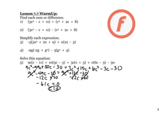 8th Alg - L7.7--Feb23 | PDF | Homework and Study | Education