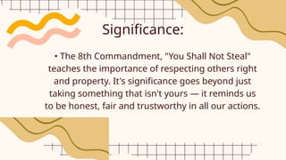 8th Commandment 8TH Commandment of the Bible, Thou Shall Not Steal From the Bible ...
