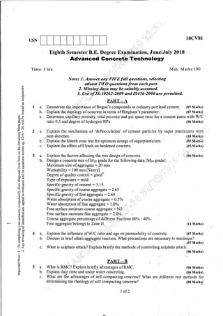 8th Semester Civil Engineering VTU 2010 Scheme question papers till Jan 2019