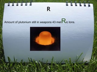 R

Amount of plutonium still in weapons 43 met   Ric tons.
 