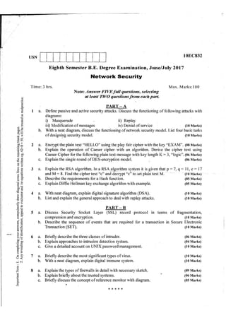 8th semester VTU Electronics and Communication Engineering  till jan 2018