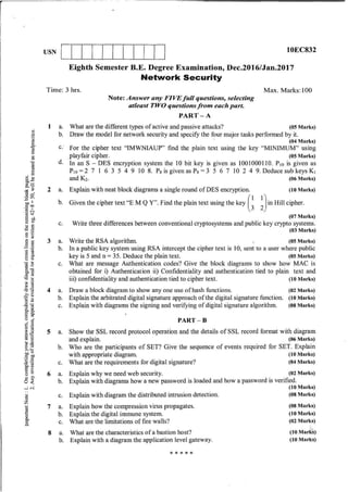 8th semester VTU Electronics and Communication Engineering  till jan 2018