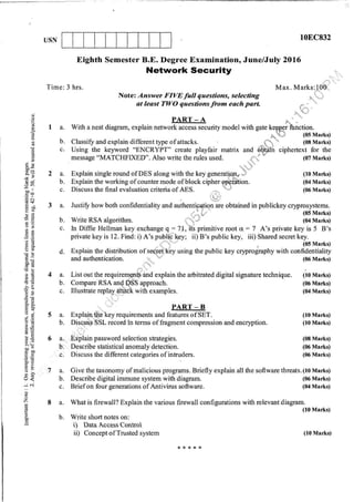 8th semester VTU Electronics and Communication Engineering  till jan 2018