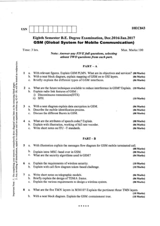 8th semester VTU Electronics and Communication Engineering  till jan 2018