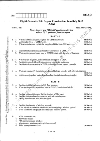 8th semester VTU Electronics and Communication Engineering  till jan 2018