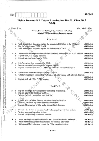8th semester VTU Electronics and Communication Engineering  till jan 2018