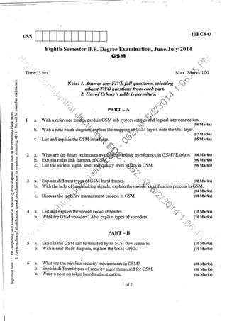 8th semester VTU Electronics and Communication Engineering  till jan 2018
