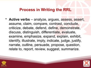 Example Rrl Justify 8_The_Process_of_How_to_Write_a_Coherent_Review_of_Related_Literature.pptx