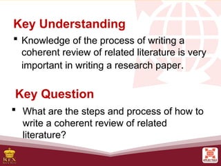 8_The_Process_of_How_to_Write_a_Coherent_Review_of_Related_Literature.pptx - Coherent Writing Process
