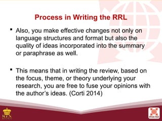 Themes Rrl 8_The_Process_of_How_to_Write_a_Coherent_Review_of_Related_Literature.pptx