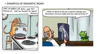 • EXAMPLES OF DRAMATIC IRONY:
 