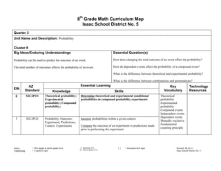 8th Grade Math Curriculum Map 8Th Grade Math Curriculum Map 2011 2012