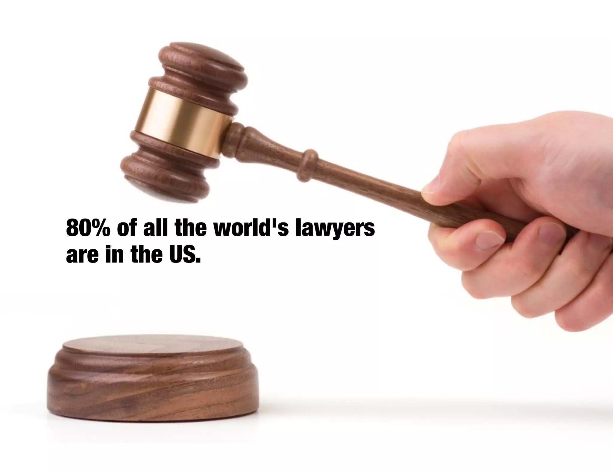 80% of all the world's lawyers
are in the US.
 