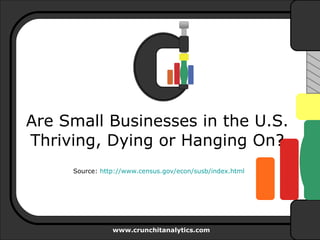 Are Small Businesses in the U.S. Thriving, Dying or Hanging On? Source:  http:// www.census.gov/econ/susb/index.html   