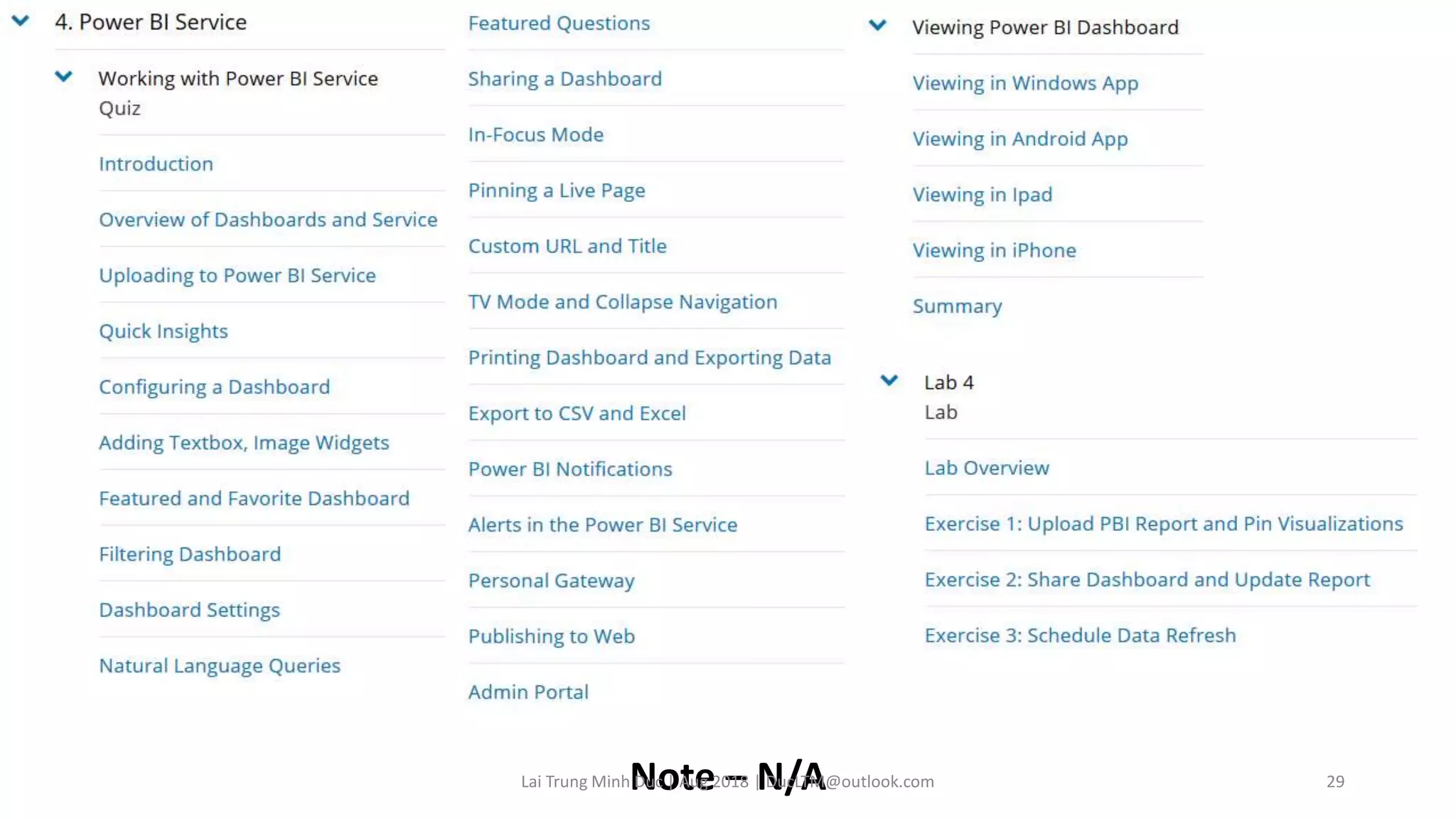 Note – N/ALai Trung Minh Duc | Aug 2018 | DucLTM@outlook.com 29
 