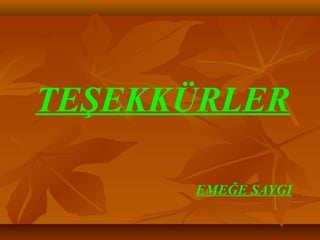 TEŞEKKÜRLER
EMEĞE SAYGI
 