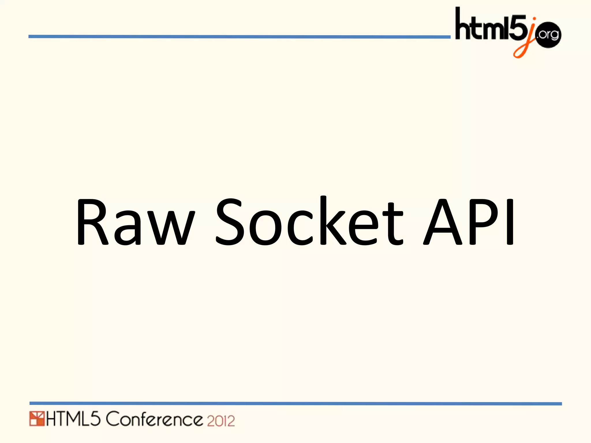 Raw Socket API
 
