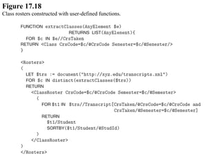 Figure 17.18
Class rosters constructed with user-defined functions.
 
