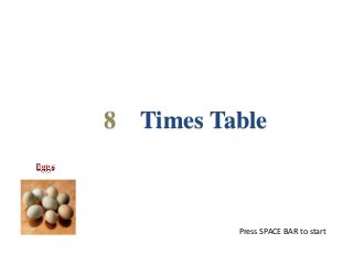 8 Times Table



          Press SPACE BAR to start
 