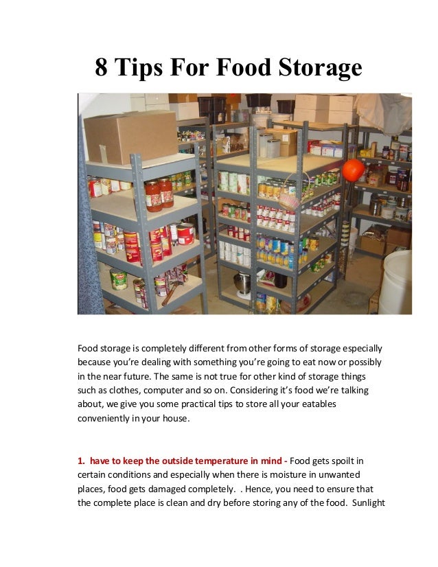 8 tips for food storage
