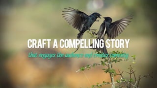 Craftacompellingstory
that engages the audience and creates curiosity
 